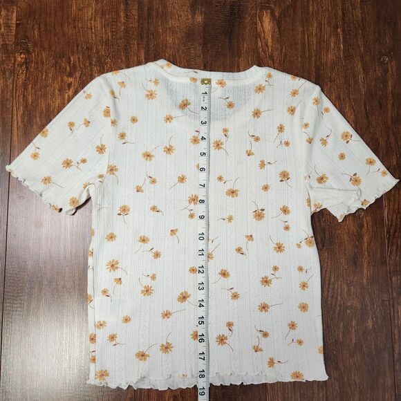 Cotton:On Shrunken Tee in white floral Women's Size Small - Picture 7 of 8